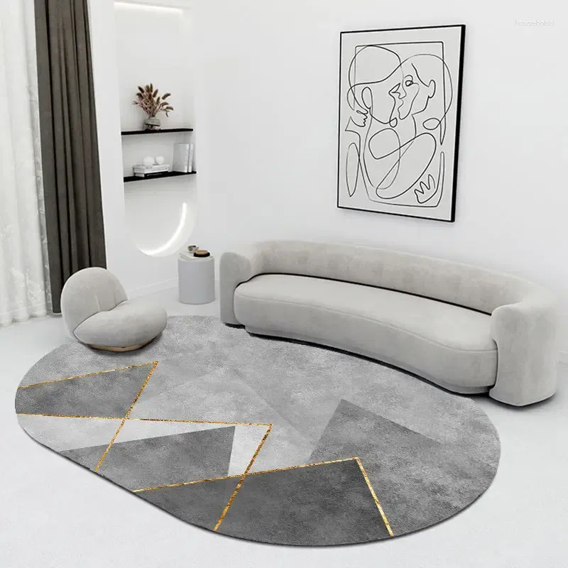 Carpets Creative Oval Carpet Living Room Decoration High Quality Rugs For Bedroom Home Decor Mat Lounge Rug Non-slip Porch Mats