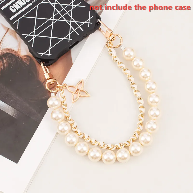 XYTAHDM 2 Cadenas Colgantes Para Móvil Con Cuentas Blancas De Nácar, De 20cm, Compatibles Con La Mayoría De Smartphones