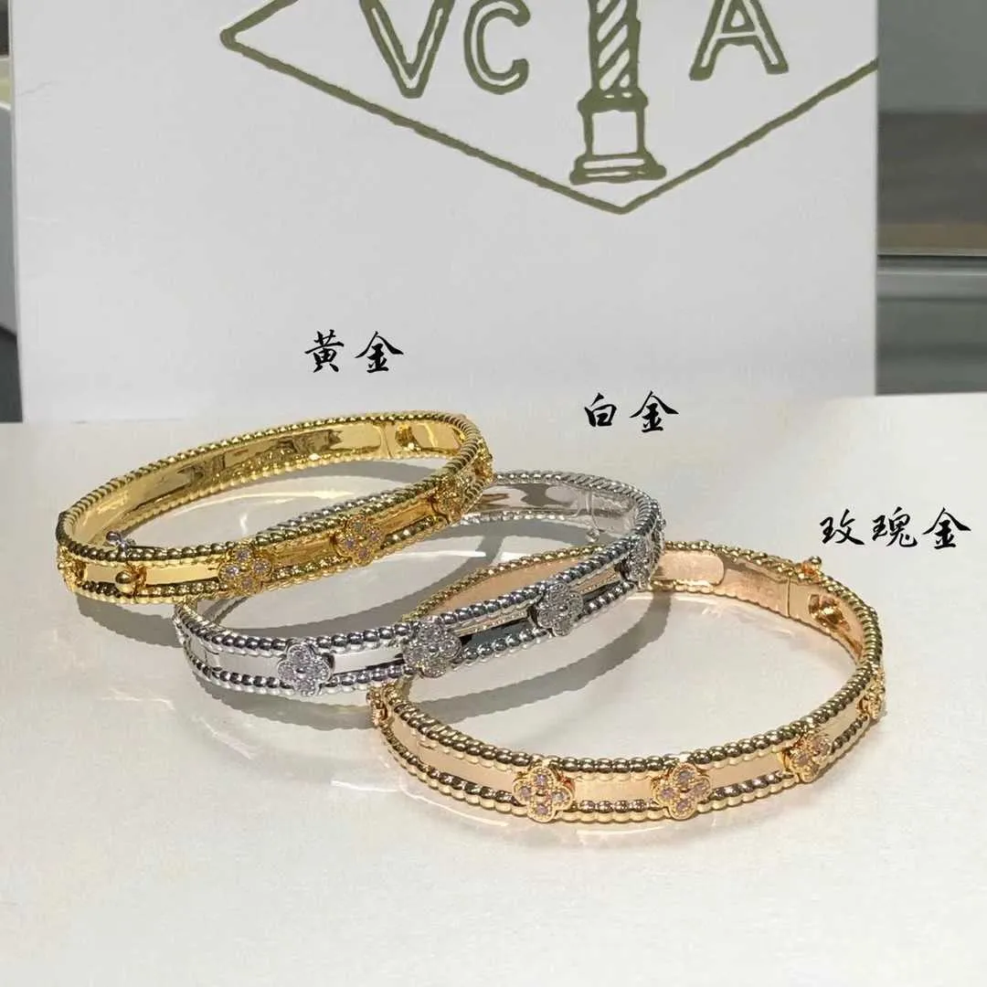 Wysoka luksusowa marka biżuteria Vanlycle zaprojektowana dla kobiet złota wąska bransoletka kobiety 18 -karatowa róża z wspólną Vanley