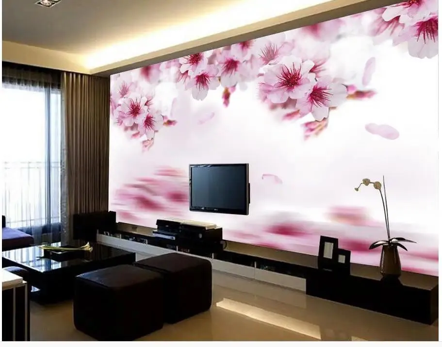Обои 3D обои для комнаты элегантные водные отражения орхидеи на заказ домашнее украшение