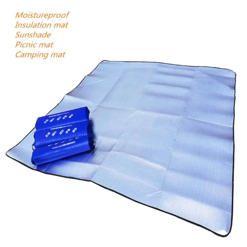 Ultralight Waterproof Camping Mat Picnic Filt Beach Madrass Sleeping Pad Aluminium Foil Eva Foam Outdell Tent Footprint 240430