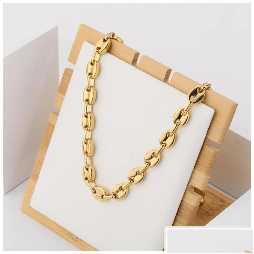 Correntes correntes Europa e America Sale Mens Hip Hop Jewelry Gold Gold Bated Stainless Chain Charclace para Men Rapper Gift Drop Deliver Dhsim