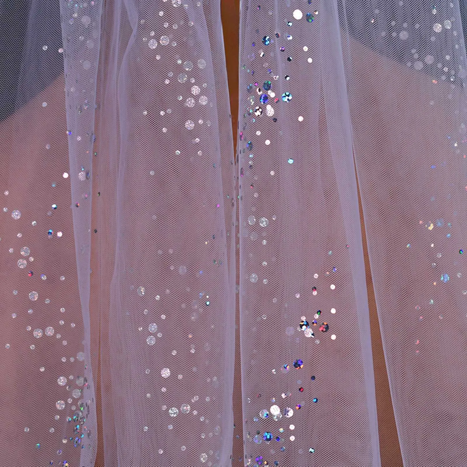 Gioielli Corto fiocco da sposa da sposa con pettine per capelli Scintillante velo morbido per la sposa Ragazza di fiori Accessori per addio al nubilato_voghion.com
