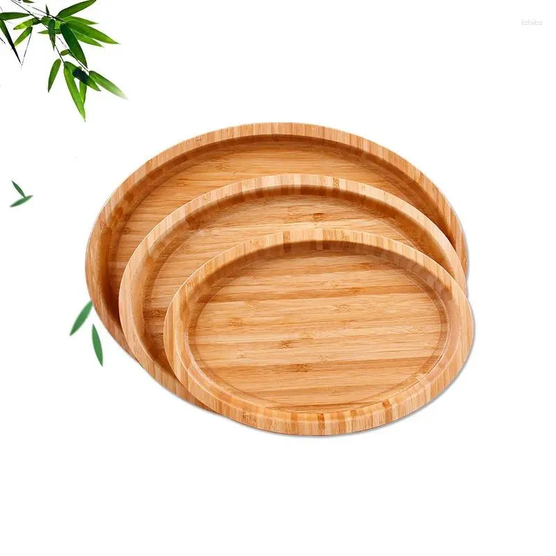 Plateaux de thé Bamboo à style chinois Plateau ovale à la maison