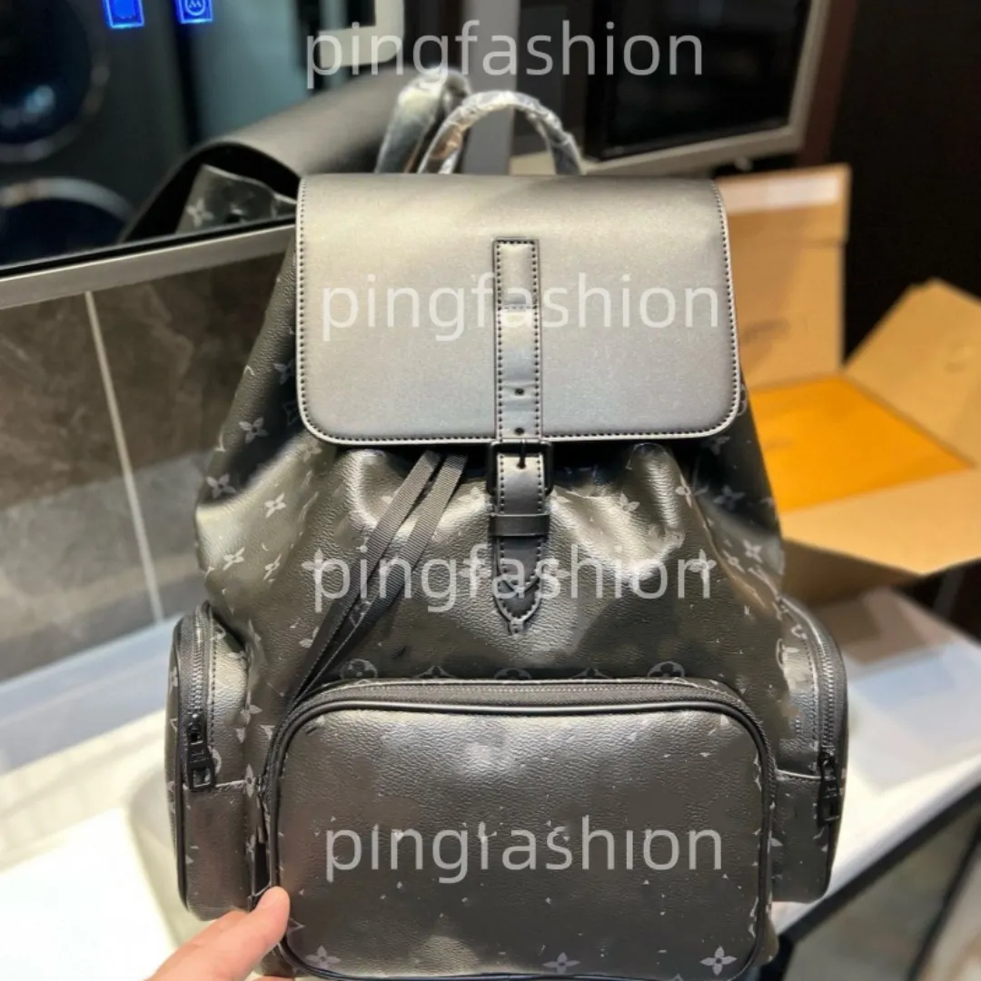 High quality designer backpacks for man woman Brown flower Black grid Leather women men Backpack luxury handbags Large capacity 42 cm book cross body bag Fashion Bags