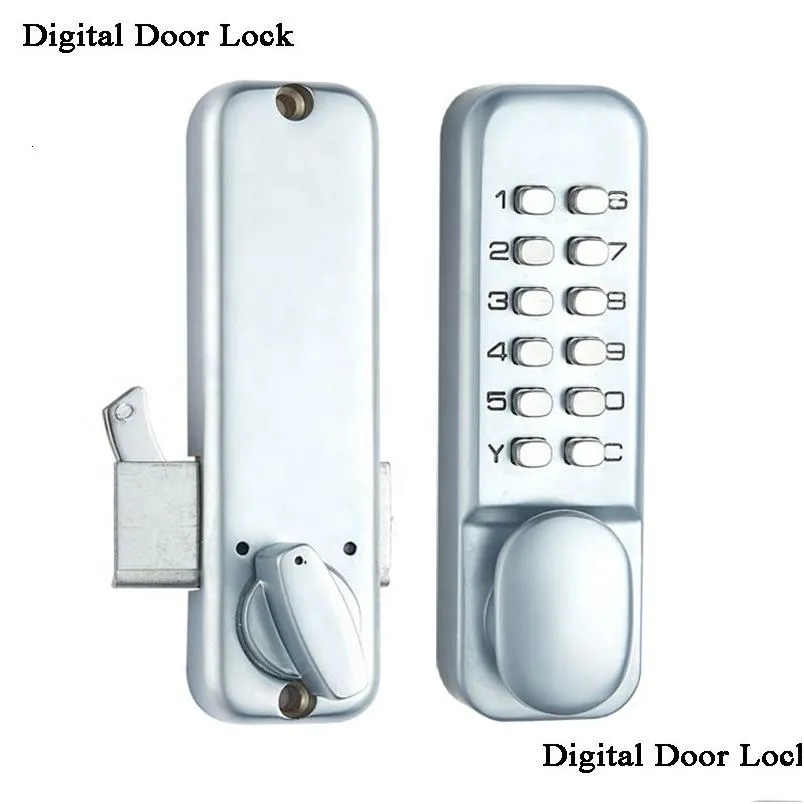 Door Locks Sliding Gate Opener Digital Lock Keyless Keypad Code Password Iron Waterproof Push Button Combination Drop Delivery Home Dhn6O