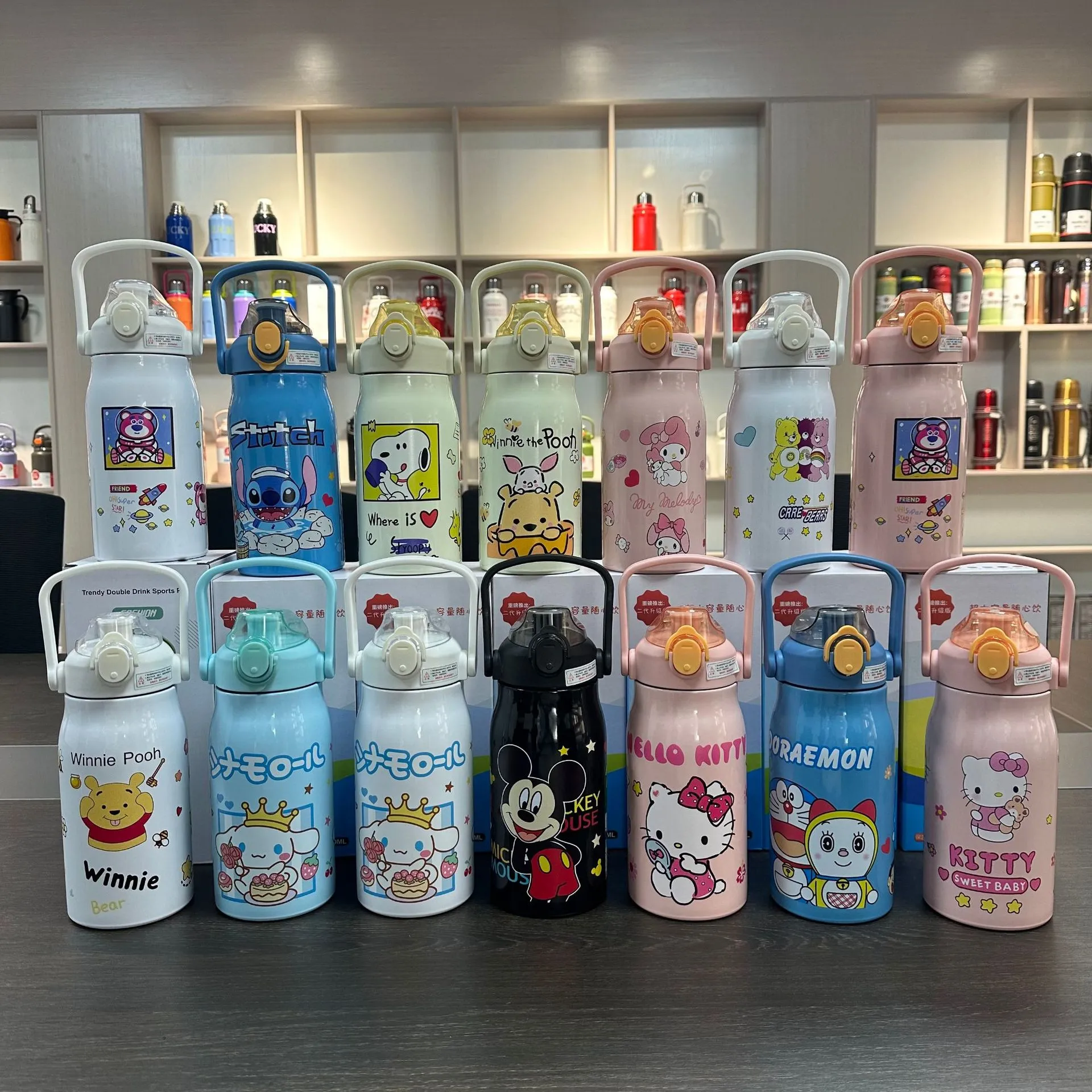 1000ml Kuromi Thermos Water BottleアニメKawaii私のメロディー学生ポータブルWacuum Flask絶縁ウォーターカップキッドギフト