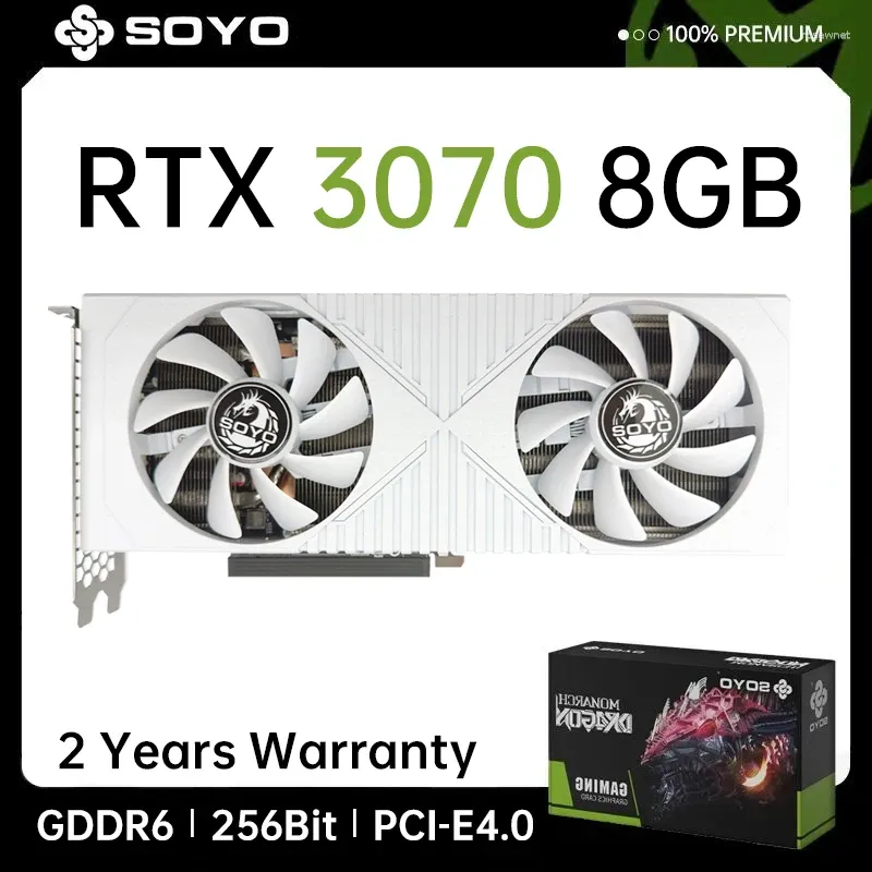 Graphics Cards SOYO Nvidia GeForce RTX3070 8G Card GDDR6 Memory Gaming DP 3 256bit PCI EX16 4.0 Original GPU For Desktop PC