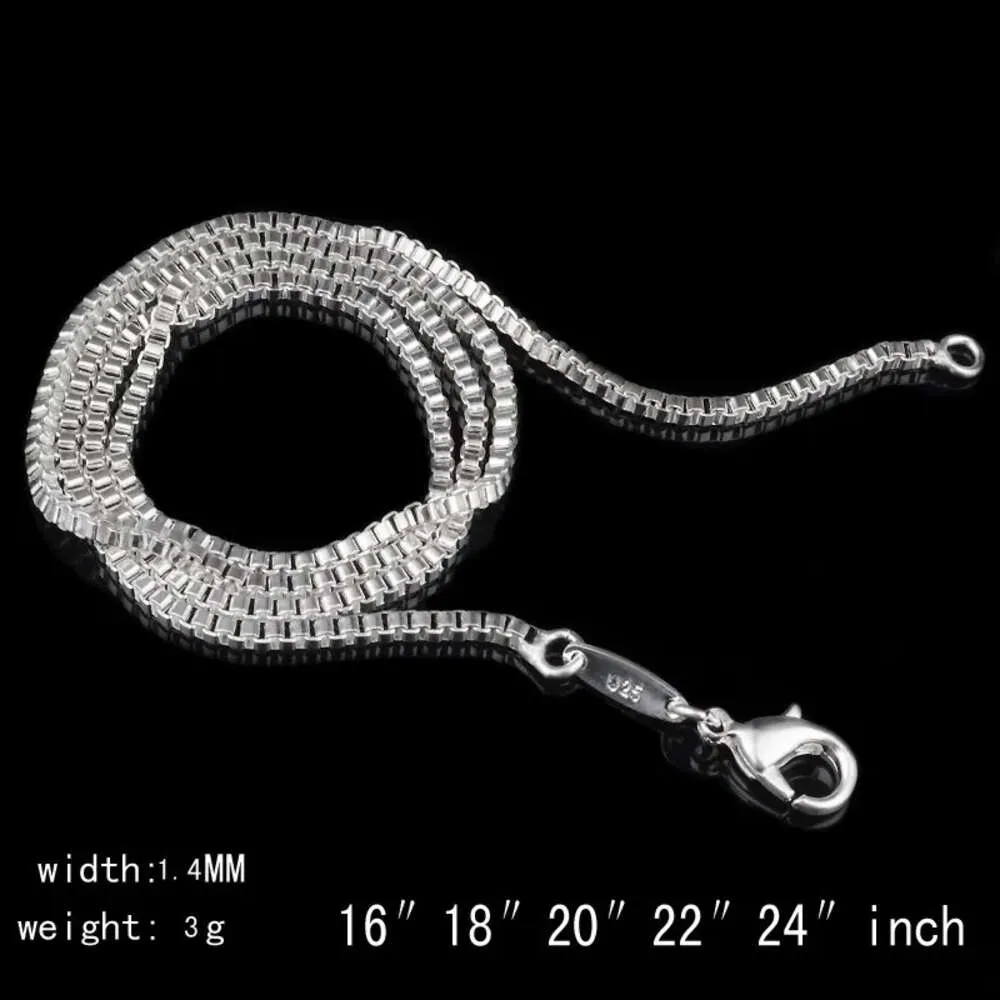 1,4 mm gestempelte Sterling-Sier-Halskette für Männer und Frauen, modische Kette mit Karabinerverschluss, passend für die Schmuckherstellung, 40,6 cm, 45,7 cm–61 cm_voghion.com