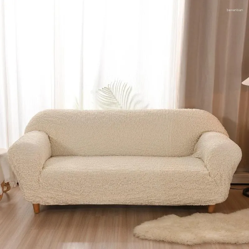 Coperture per sedie Bubble Jacquard Fabric Seersucker Cover Cover Couch per salotto Stile Elastico volant 1/2/3/4 sedili