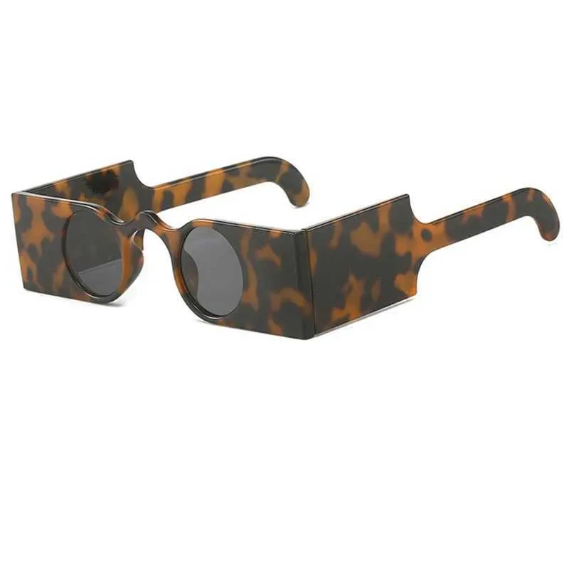 Sonnenbrille Populärer neuer Quadrat- und Rundrahmen Sonnenbrille Lampenschein Internet Celebrity INS Mode Sonnenbrille für Männer und Frauen Hip Hop Y240513