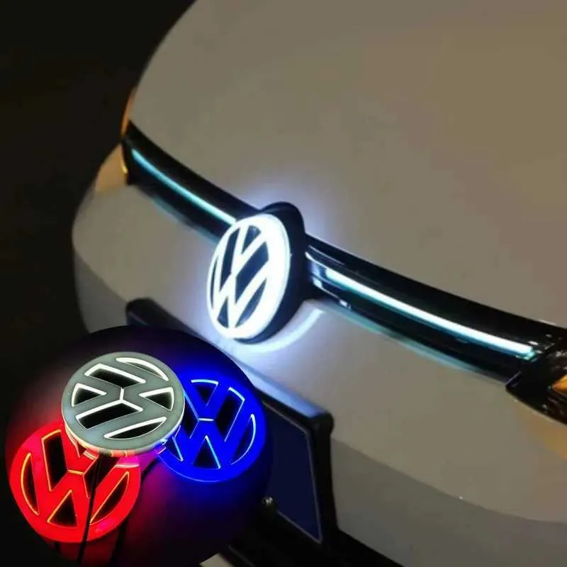 Autoaufkleber 11 cm LED -Auto vorderen Heck -Emblem -Abzeichenaufkleber für VW Polo Golf Jetta Beetle CC Tiguan Touran Passat MK7 MK5 B5 B6 Accessoires T240513