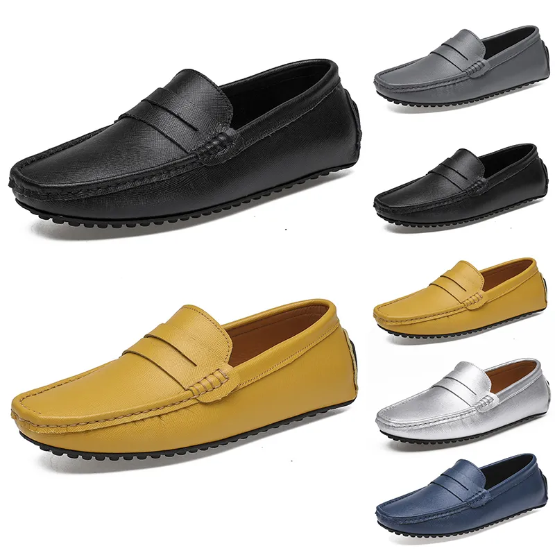 Sapatos casuais gai para homens baixos pretos pretos cinza prata azul escuro amarel