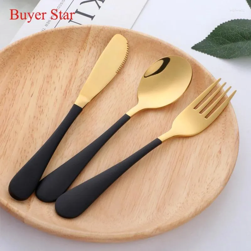 Dinnerware Sets 3PCS Kids Tableware Set Portable Children Cutlery Lovely 18/10 Stainless Steel High Quality Spoon Fork Knife Utensils