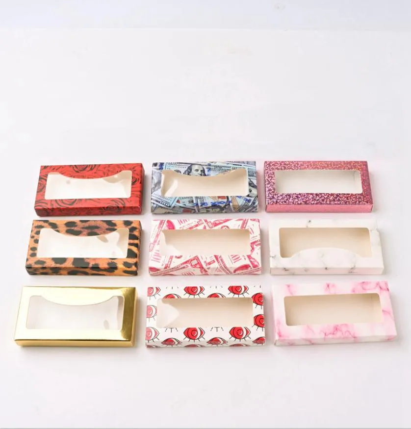Baschette per ciglia 3D di bighette per ciglia finte pacchetti di ciglia vuote Case di scatola creativa marmorizzate pacchetti di scatole con vassoio RR4233694