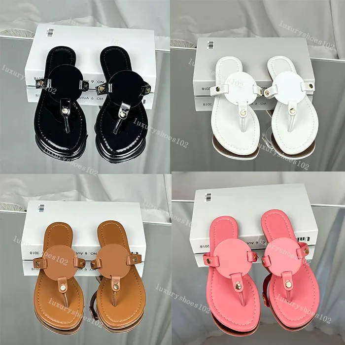 Designer Slippers Platform Flip Flops Femmes Sidles Summer Beach Sandals Patent Leather Slippers Outdoor Letter Chaussures