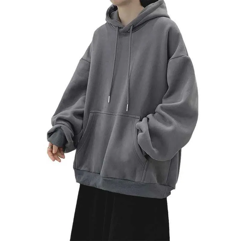 Sweats à capuche masculine Sweatshirts Gris Dark Hotted Mens Sportswear Automne and Winter Vêtements Solid Colorl2405