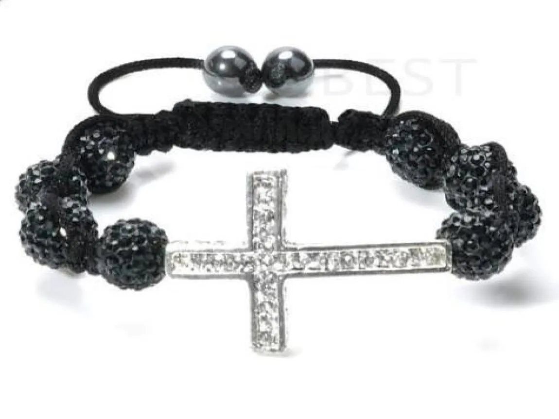 billig!NEU! 10 mm schwarze Mikro -Pave -CZ Disco -Kugel -Perlen Armreifen Omn Frauen Crystal Shamballa Armband Schmuck Großhandel Hotsale5621359