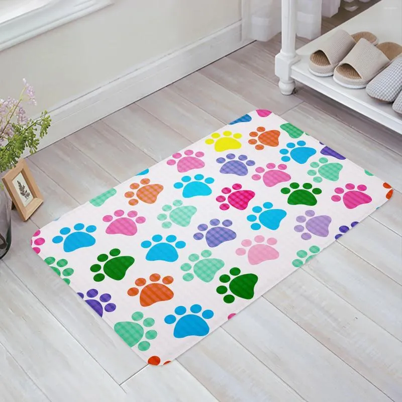 Carpets Cartoon Colorful Dog Claw Carpet For Living Room Area Rug Floor Mat Bedside Hallway Doormat Kids Bedroom Home Decoration