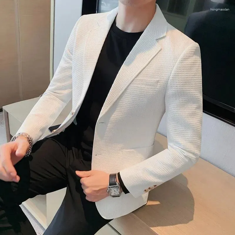 Men s Suits 2024 Brand Clothing Men Spring High Quality Business Suit Male Slim Fit Fashion Casual Tuxedo Jackets Man Green Blazers S 4XL