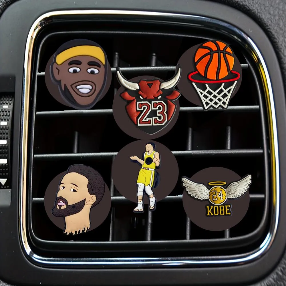 Interior Decorations New Basketball 64 Cartoon Car Air Vent Clip Clips Conditioner Outlet Freshener Per Drop Delivery Otoyq Otei0