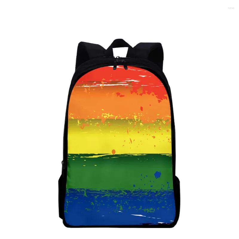 Sac à dos 2024 3D imprimé LGBT Étudiant à fermeture éclair éclaircit école backbags adolescentes sacs adolescents filles garçons