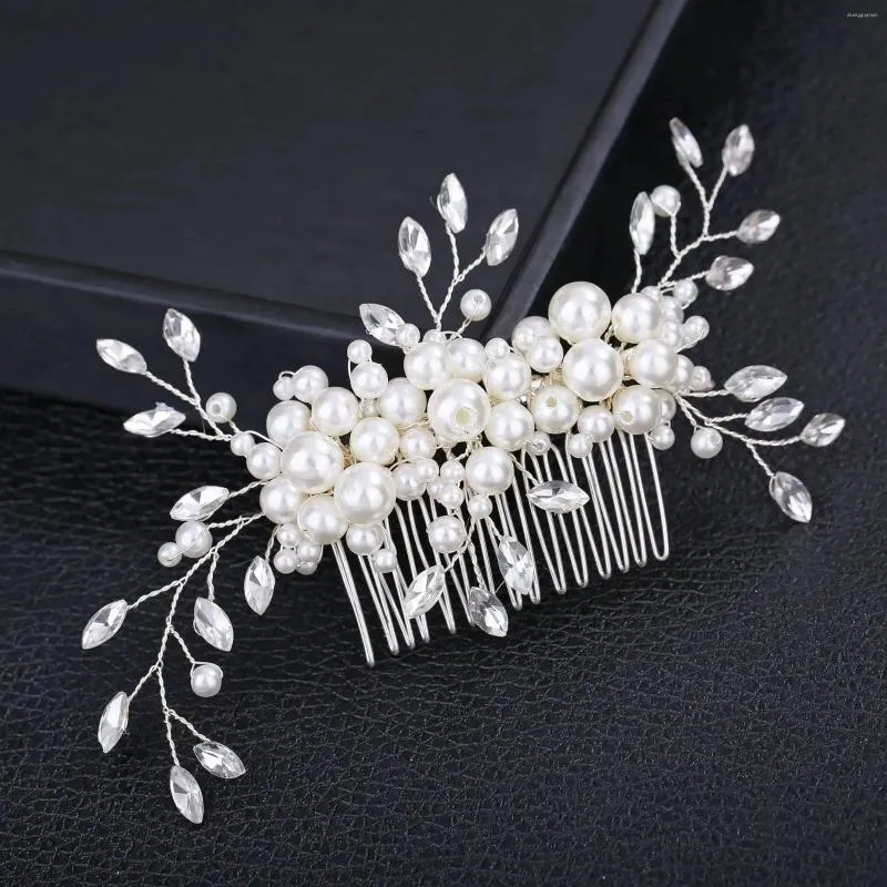 Clips de cheveux Pearl Righestone Wedding Combs Accessoires pour femmes Ornements Bijoux Bridal Headpiece