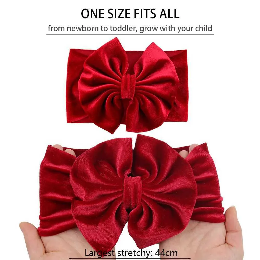 Accessoires de cheveux 2pcs / lot Velvet Baby Valentines Day Bands Gift Photography Props coeur Shap Big Bow Bandbands de cheveux coréens