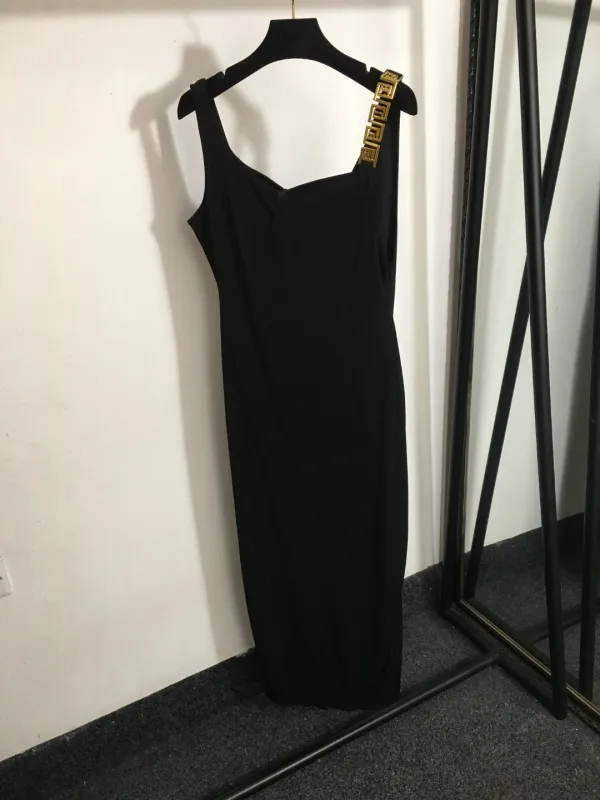 Novo vestido preto sexy sexy contra colo de gola manguita lateral lateral de alta qualidade feminino casual de Midn Long Milan Runway Club Clube Feminino My5149