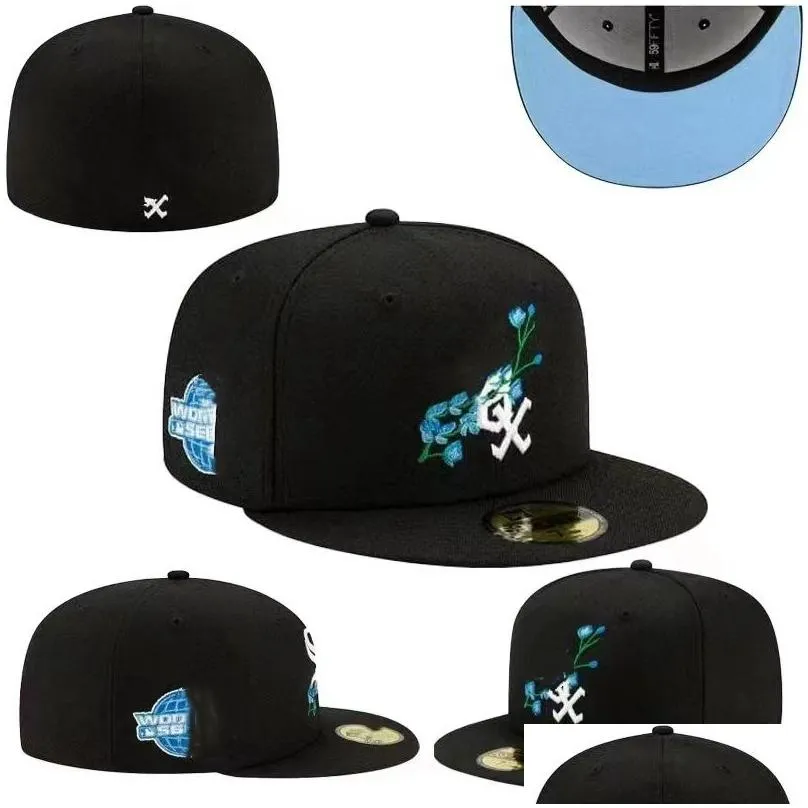 Snapbacks ADT Anpassende Hats Designer Hat Baseball Klassiker Schwarzer Farbe Hip Hop Chicago Sport FL geschlossene Designkappen Chapeau Stitch Heart H DhlZw