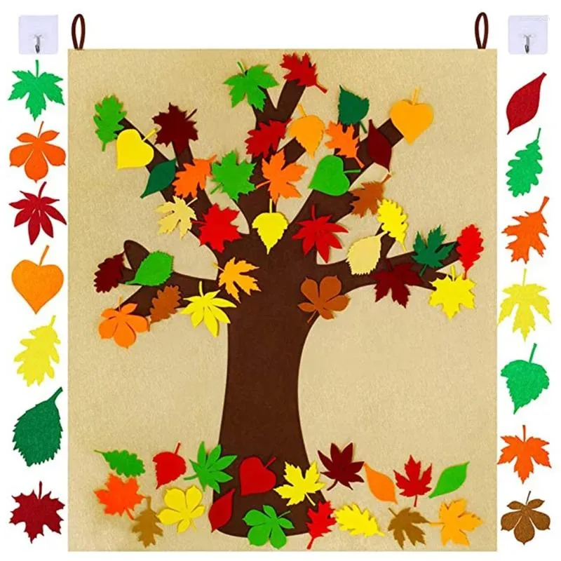 Figurines décoratives Felt Fall Tree Board Board School Art DIY AUTOMNE LEG LEAF ORNENTS CRAFSS BULLETIN Activité de Thanksgiving pour les enfants