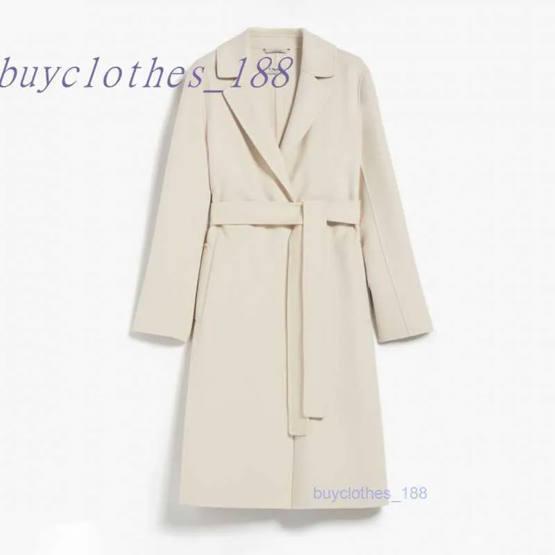 女性用ミッドレングストレンチコートウールブレンドコートイタリアのブランド女性の贅沢なコート高品質のカシミアコート5w2r