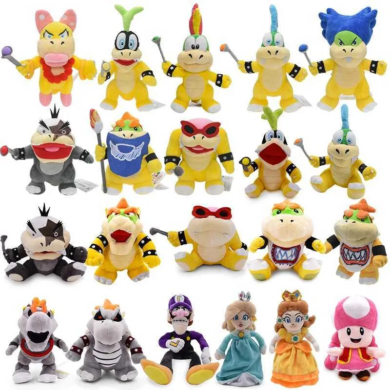 Animaux en peluche en peluche 30 styles dessin animé broser jr princesse champignon Bowser koopngs iggy lemmy koopa bros toys toys animaux de poupée