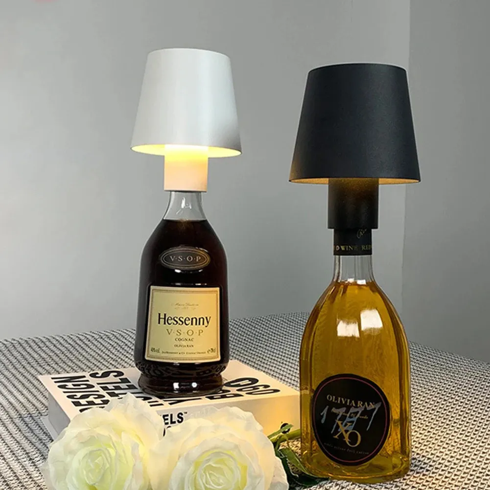 LED Wine Bottle Lamp Head Table Lamp Removable and Removable Portable Charging Decoration for Bar Cafe Atmosphere Night Light 240513