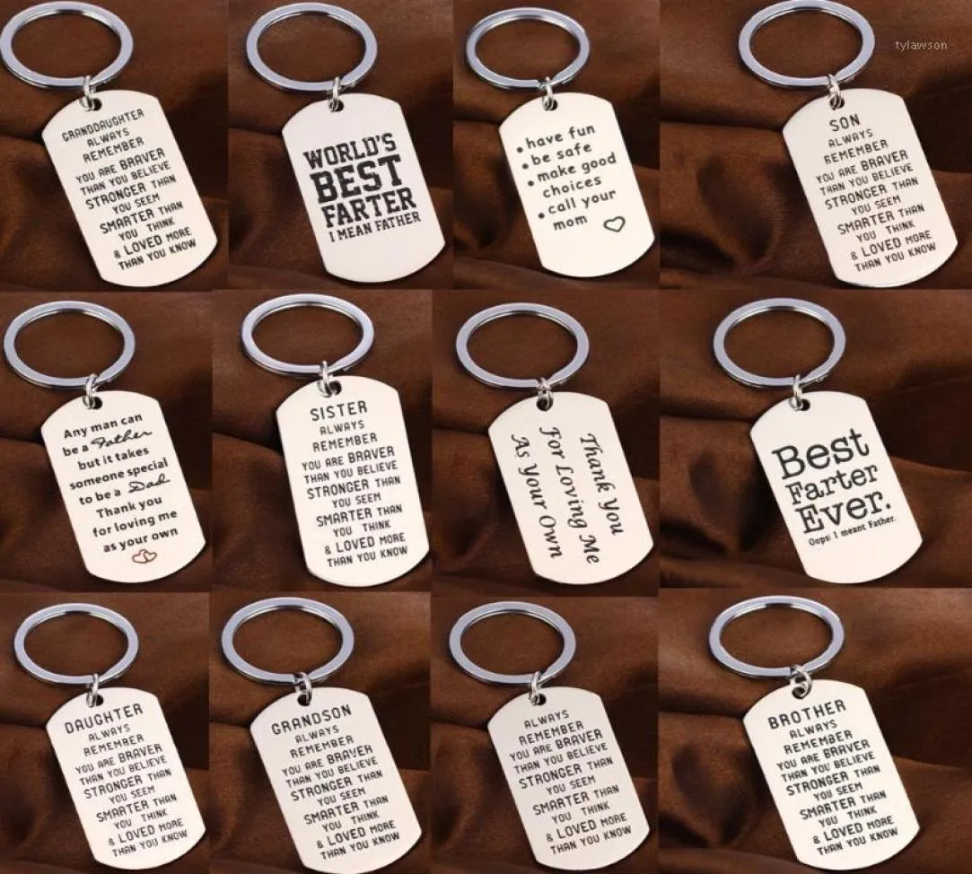 Keychains Family Love Keychain Son Daughter Sister Brother Mom Fathers Key Chain Gifts Stainless Steel Keyring Dad Mothers Friend 4059241