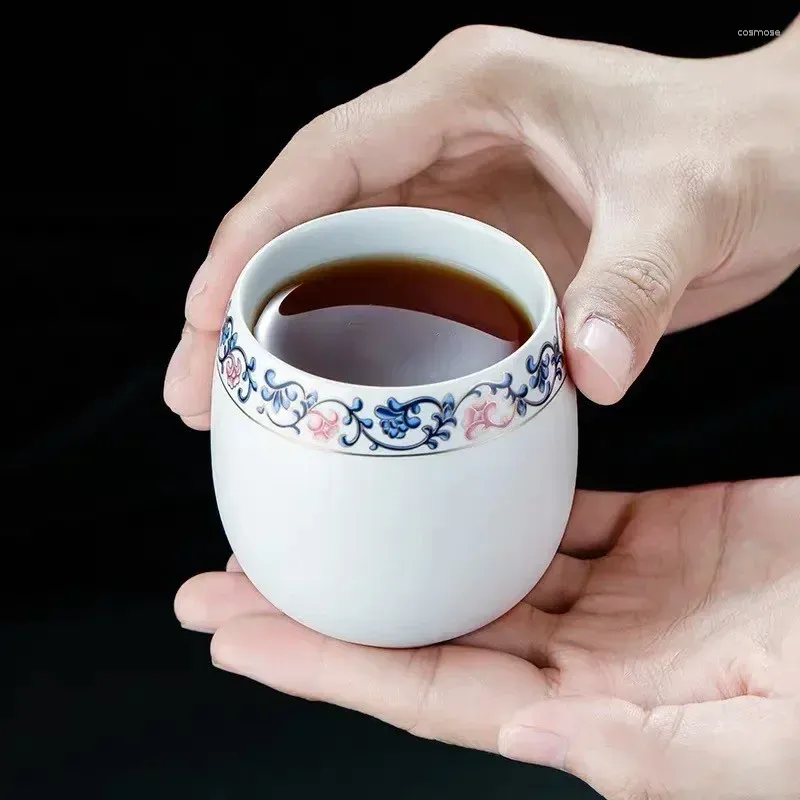 Чашки блюдцы Jingdezhen Ceramic Tea Cup Travel White фарфоровое ручное печатное молоко