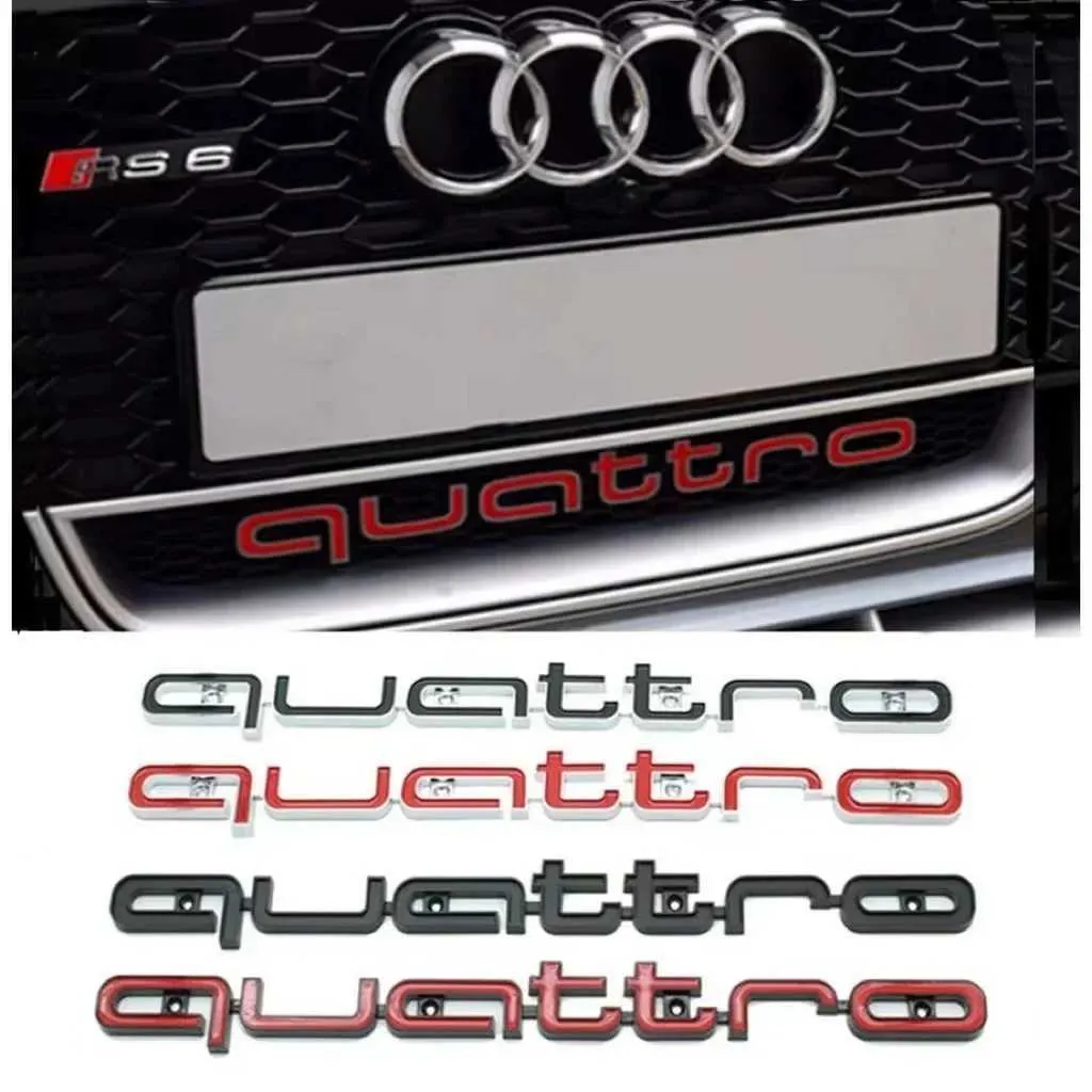 Autocollants de voiture 3D ABS ABS FRANT PALLLEMLE EMBLEN pour Audi Quattro A3 A4 A5 A6 A6L A7 A8 Q3 Q5 Q7 S3 S4 S5 RS3 RS4 RS6 Badge Accessoires T240513