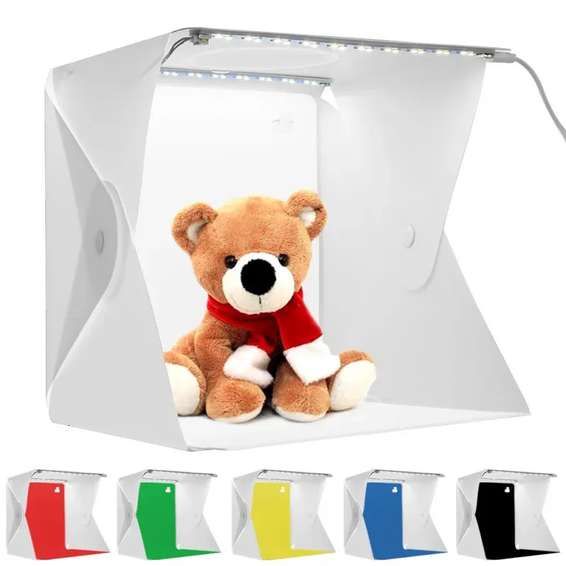 Folding Pobox Portable Light Box Pography Po Studio Kits LED Backlight Top Opening Products Camera Shooting Po Box 240506