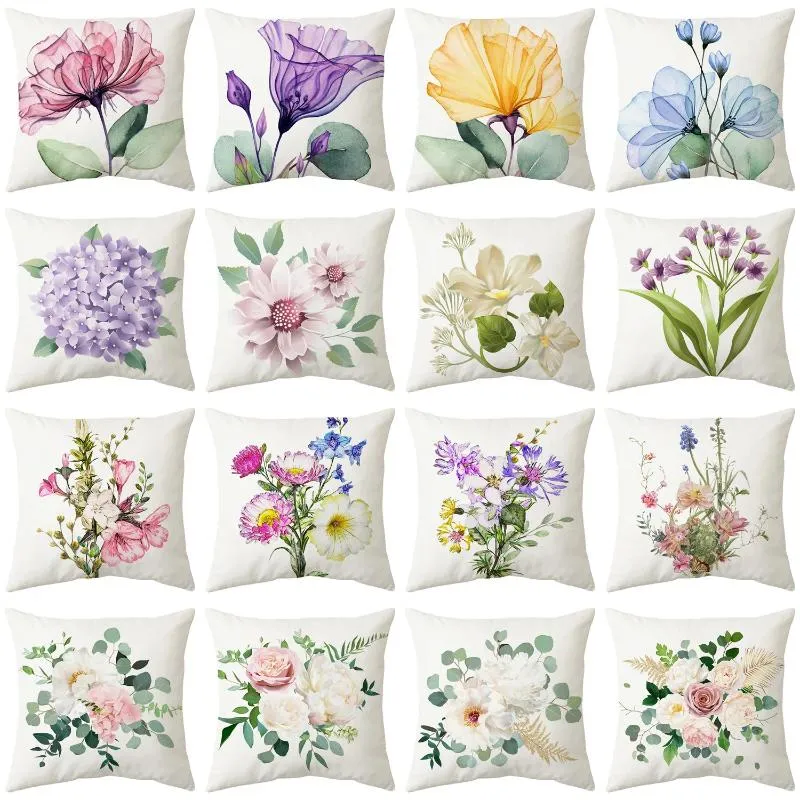Oreiller 2024 plante à fleurs taies d'oreiller décoration de maison imprimées de chambre de chambre pour enfants