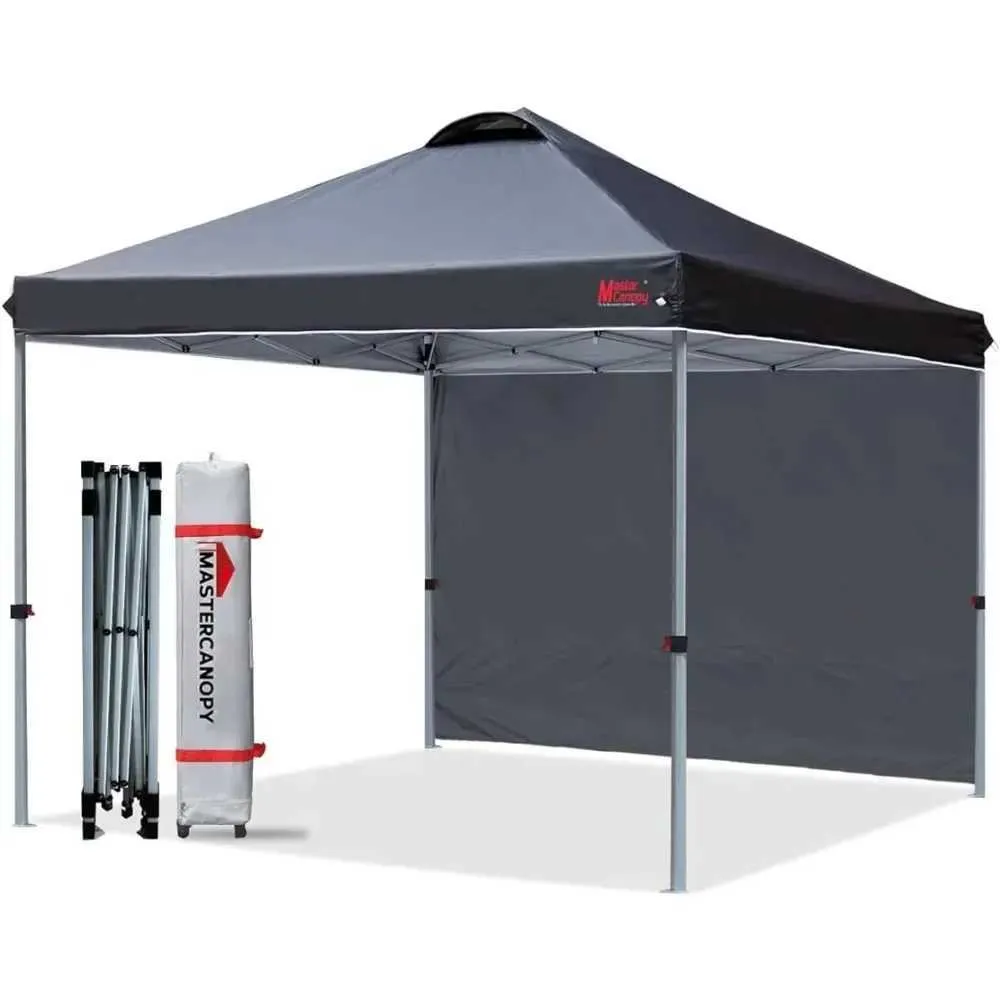 Tentes et abris Gazebo Pépette pop-up durable Tente 1 Murlée latérale 10x10 Black Canopyq240511