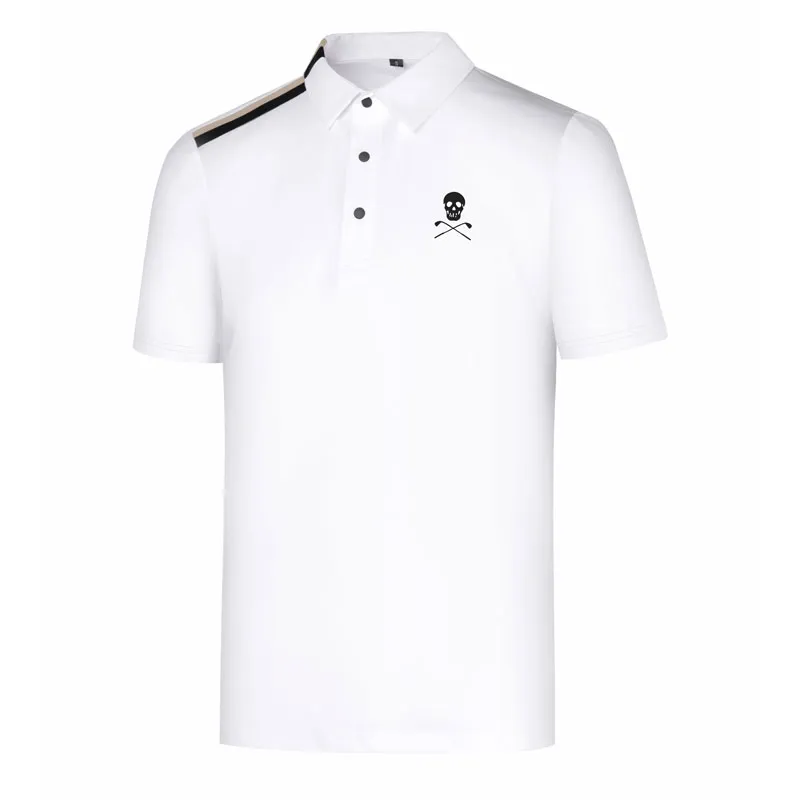 Sommergolfbekleidung Männer Kurzarm T-Shirt schwarz oder weiße Farben Freizeit im Freien Kleidung Sporthemd