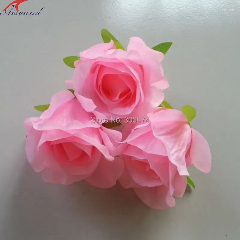 Flores decorativas Cabeça artificial artesanato artesanal Supplies Silk Rose Flower Birthday Birthday Decoration Acessórios Casamento jbdml