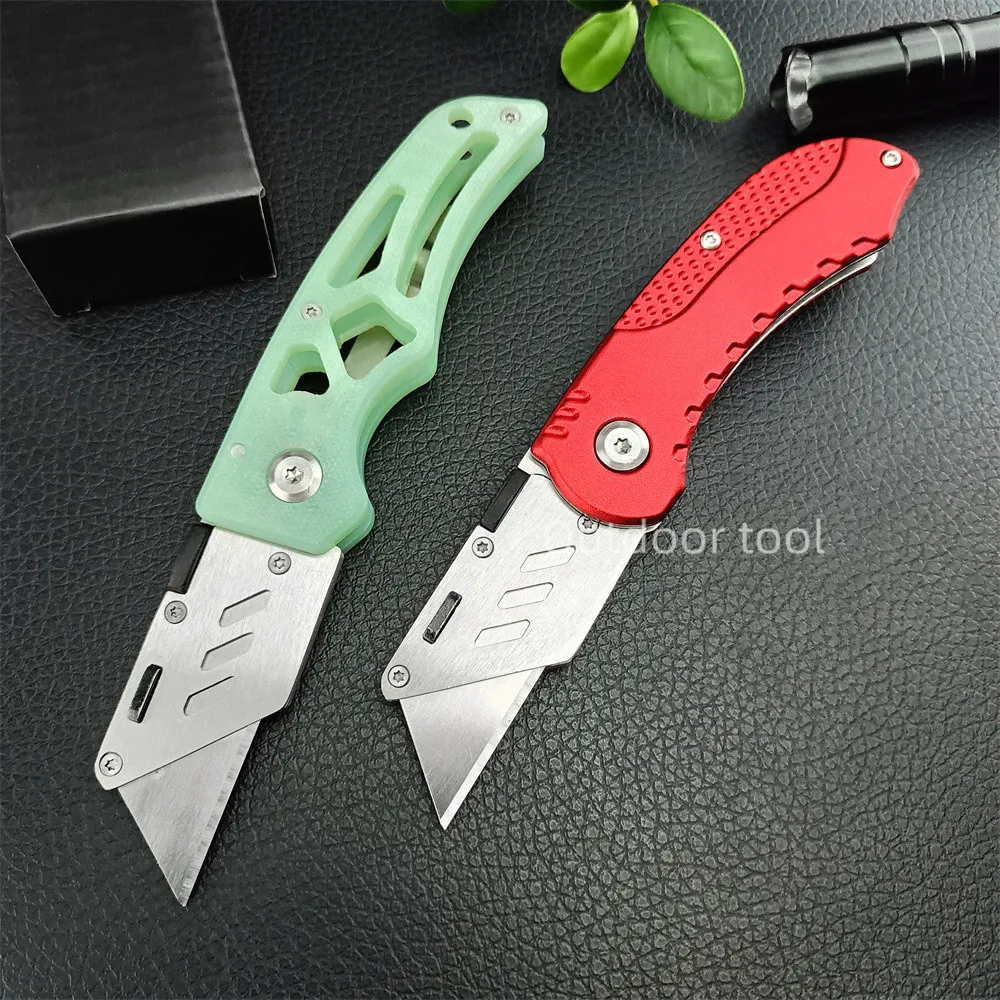 2024 Multifunktionell rakkniv Blad Fold Knife All Steel EDC Box Cutting Work Utility Använd Fickknivar för jakt Camping Självförsvar utomhusverktyg