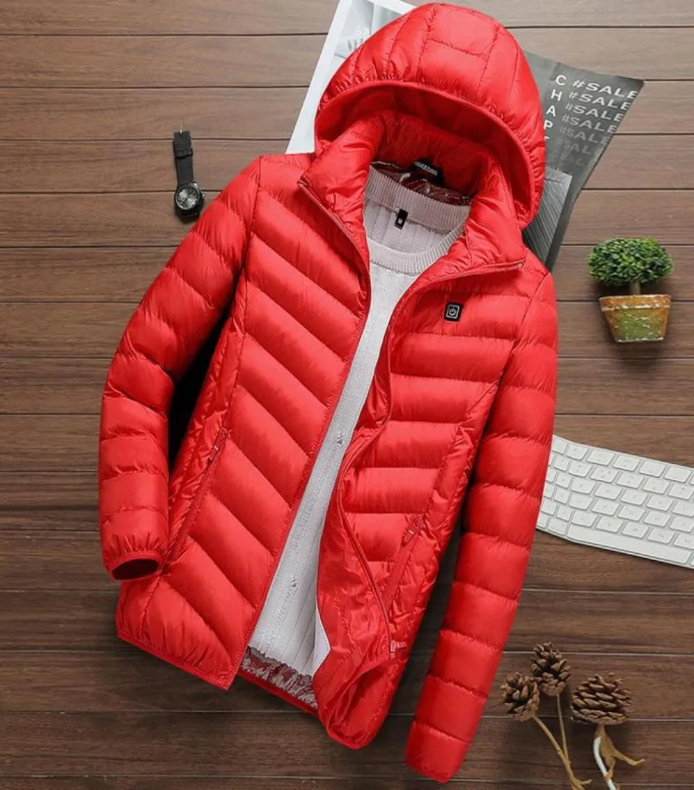 Vestes chauffées vertvie gilet vers le bas coton hommes femmes manteau mode usb vestes à capuche chauffante électrique chaude manteau thermique hivernal4760178