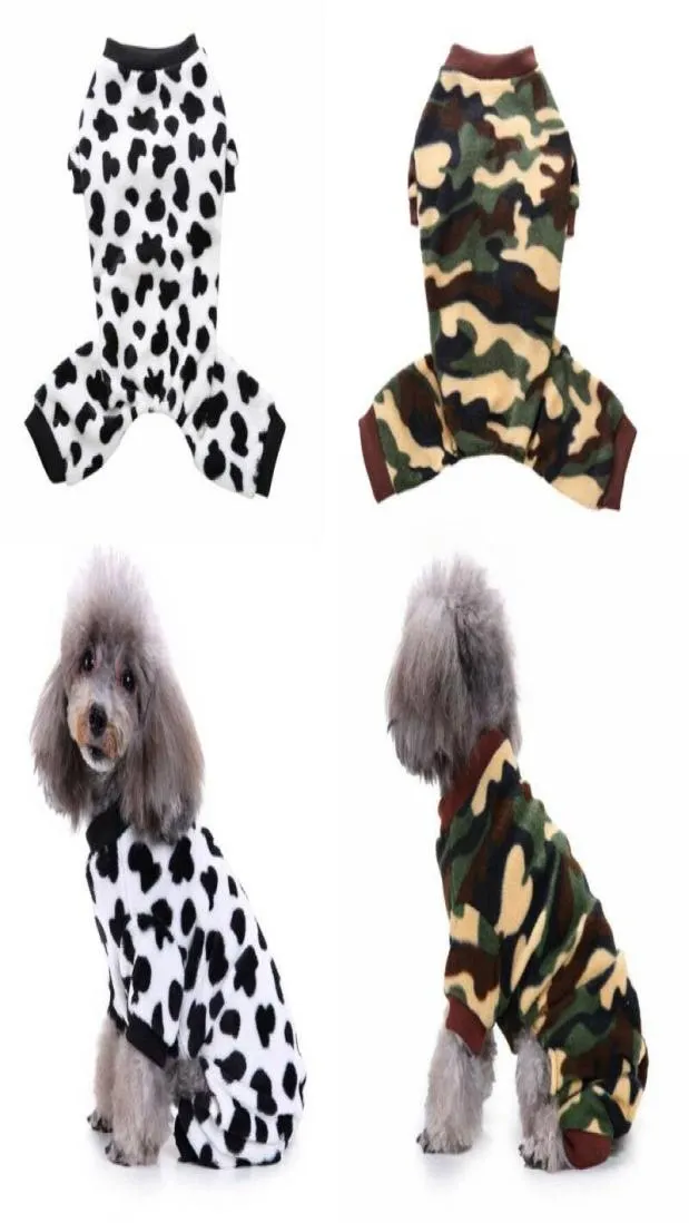 Vêtements pour chiens uk vaches animaux de compagnie dot camouflage pyjamas chats combinaisons soft chiot de chiot de Noël costumes 472385