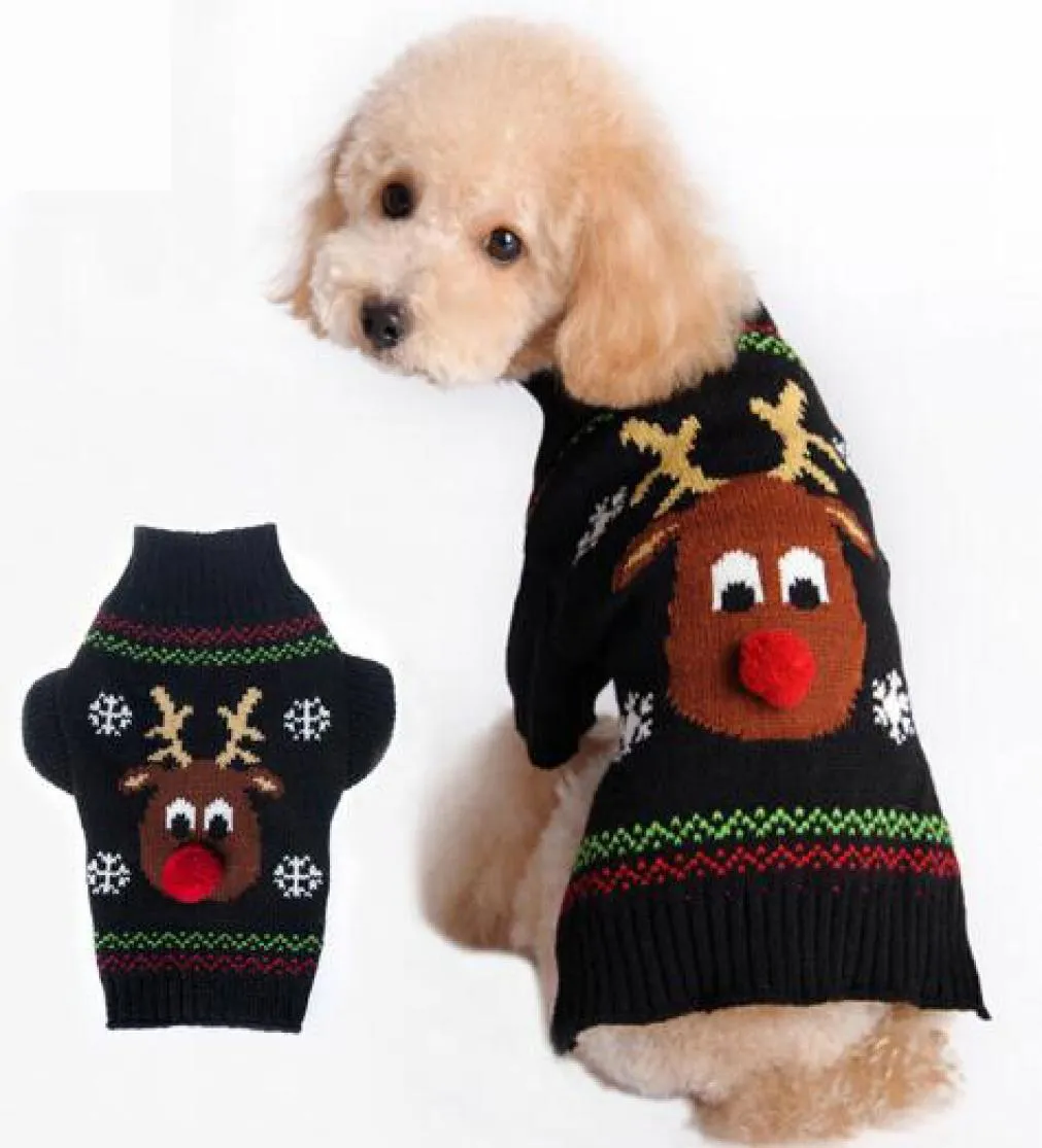 Nowy przylot tanie ubrania psów kreskówka świąteczne łosie pens sweter dla małych psów Chihuahua Yorkie xxsxsmlxl7424537
