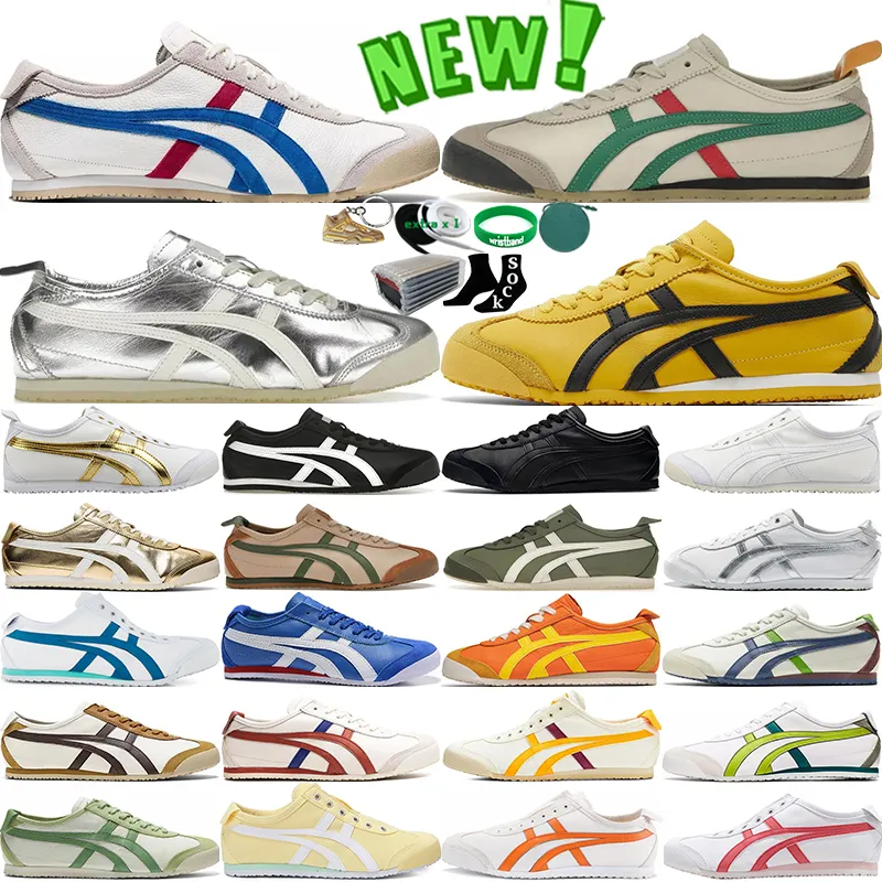 Avec boîte Onitsukas Tiger Mexico 66 Sneakers hommes Chaussures décontractées pour femmes Running Designer Kill Bill Birch Black Blanc Blue Blue Cut Coup de sport Traineurs extérieurs Tennis