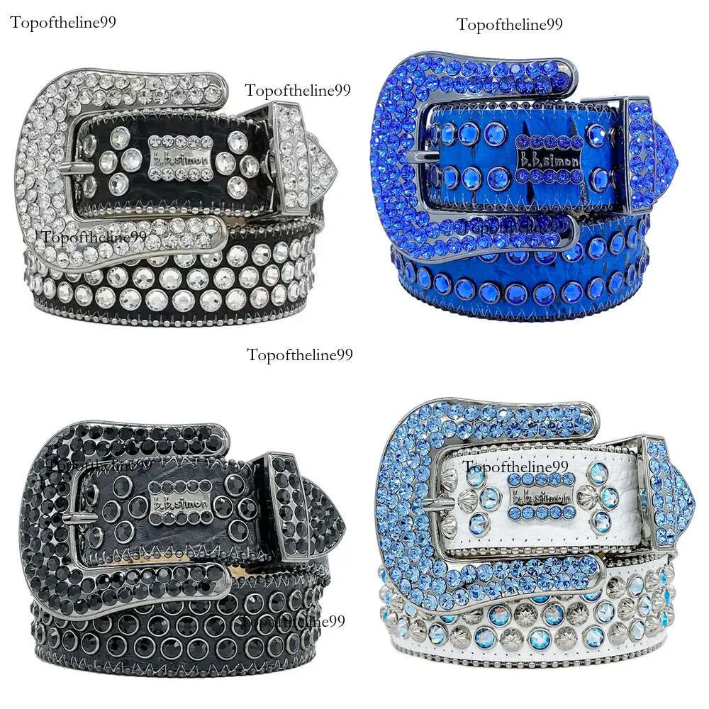 Hommes femmes BB Simon Designer Belt rétro aiguille boucle ceintures diamant édition originale