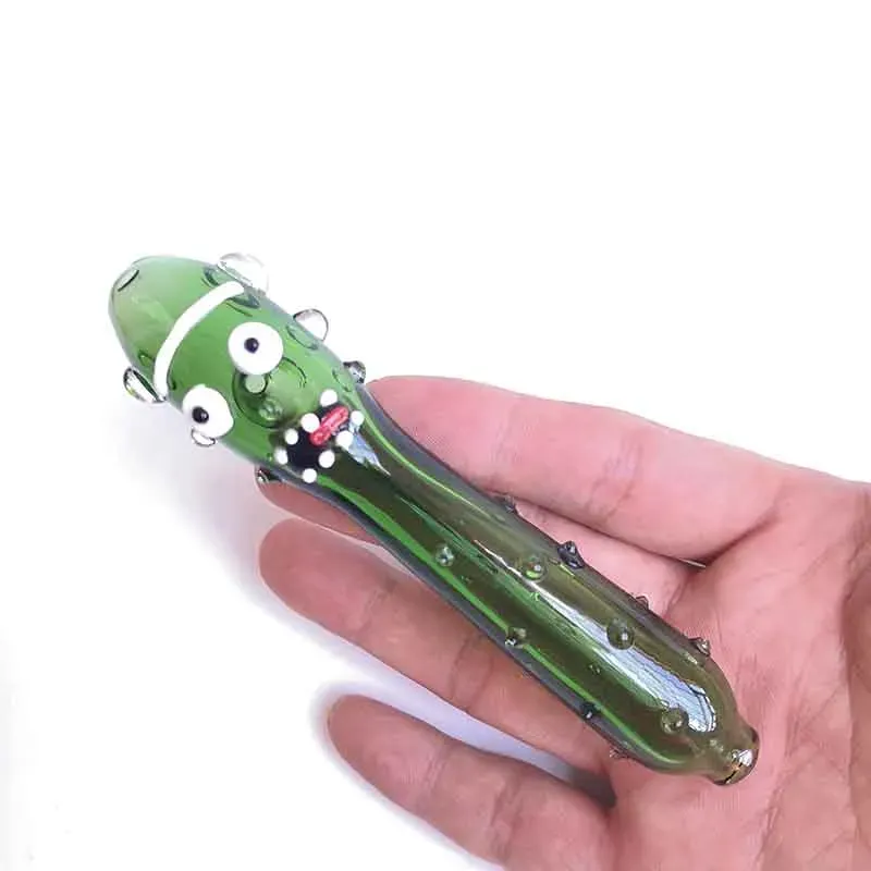 Funny Smoking Glass Pipe Cucumber Heady tobacco Hand insect Cigarette pyrex colorful spoon Pipes Tool Accessories oil Rigs