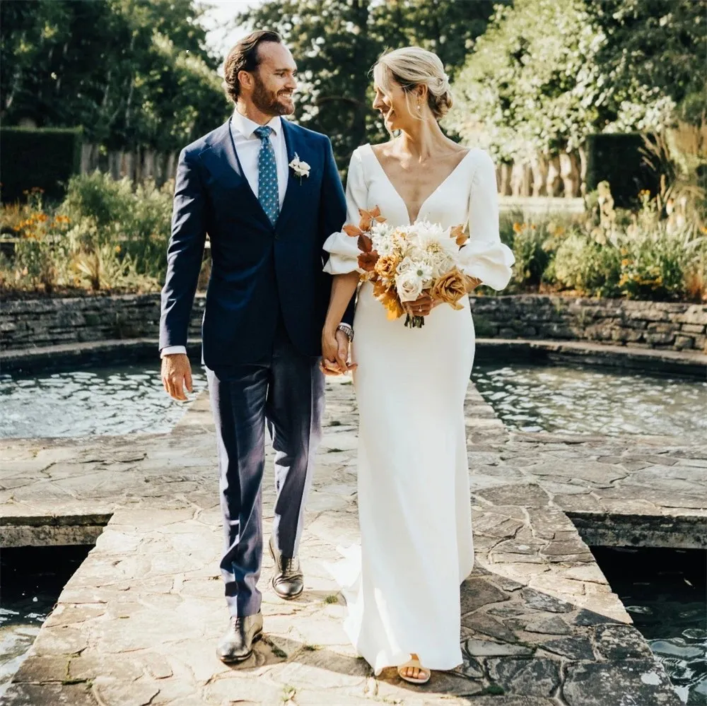 Cocktail Elegant Mother Of The Groom Dress Bridal Groom Dresses Reasonably  Priced Evening Dresses Boho Wedding Dress With V Neck, Half Sleeves Backless